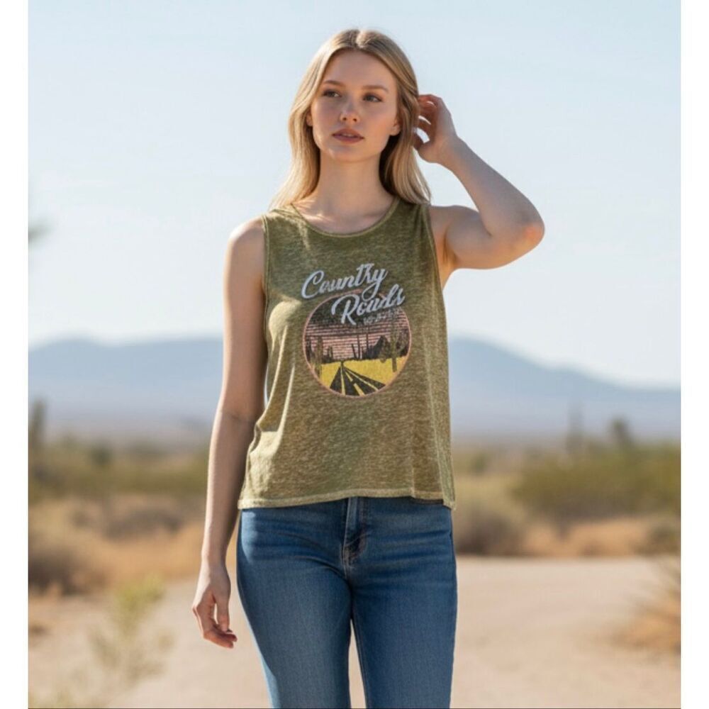 Youth In Revolt Country Road Take Me Home Sleeveless Top Medium